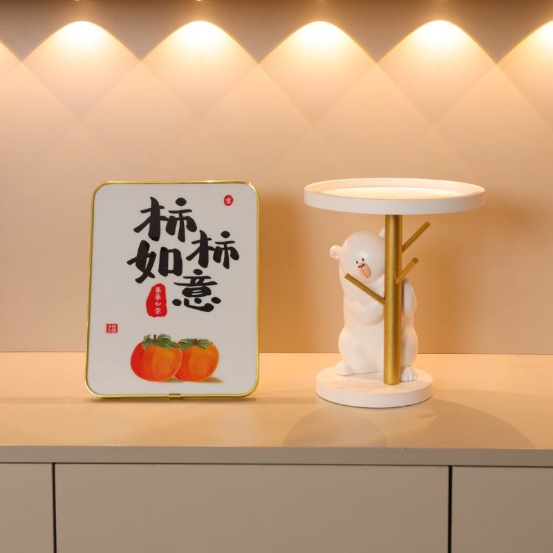 抱抱熊玄关钥匙收纳摆件入户家居装饰客厅桌面置物架乔迁新居礼品
