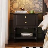 2黑新色储物柜家用卧室 TXG18 法式 古床头柜实木小型收纳复柜025款