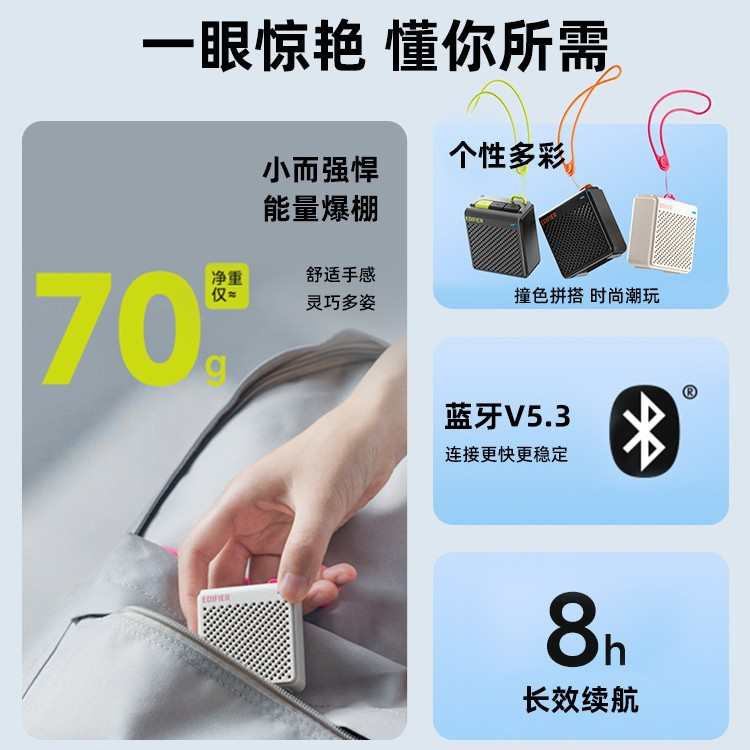 EDIFIER漫步者M0无线蓝牙音箱高音质低音炮迷你小音响户外小型