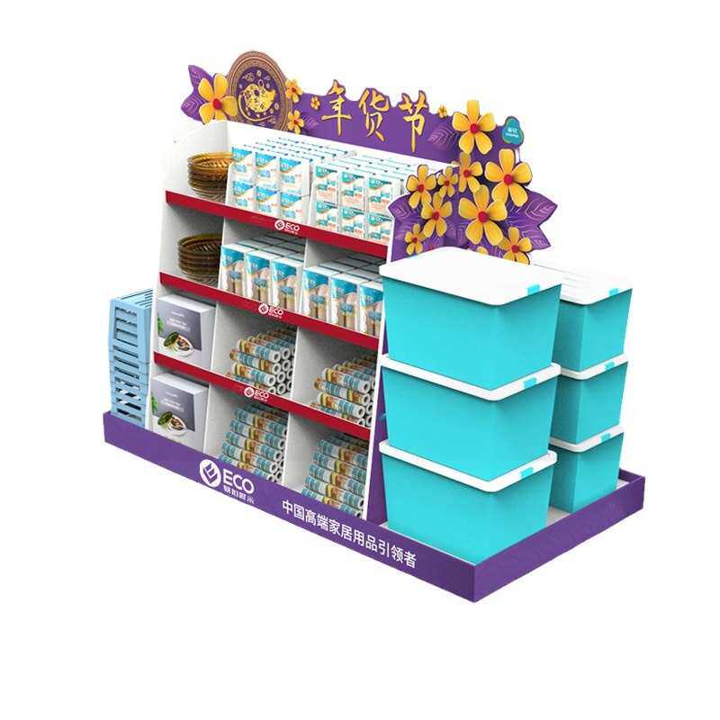 工厂定制食品方形春节促销年货堆头商超高承重展示纸堆头