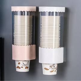一次性杯子架自动取杯器纸杯架，壁挂式家用饮水机水杯免打孔置物架