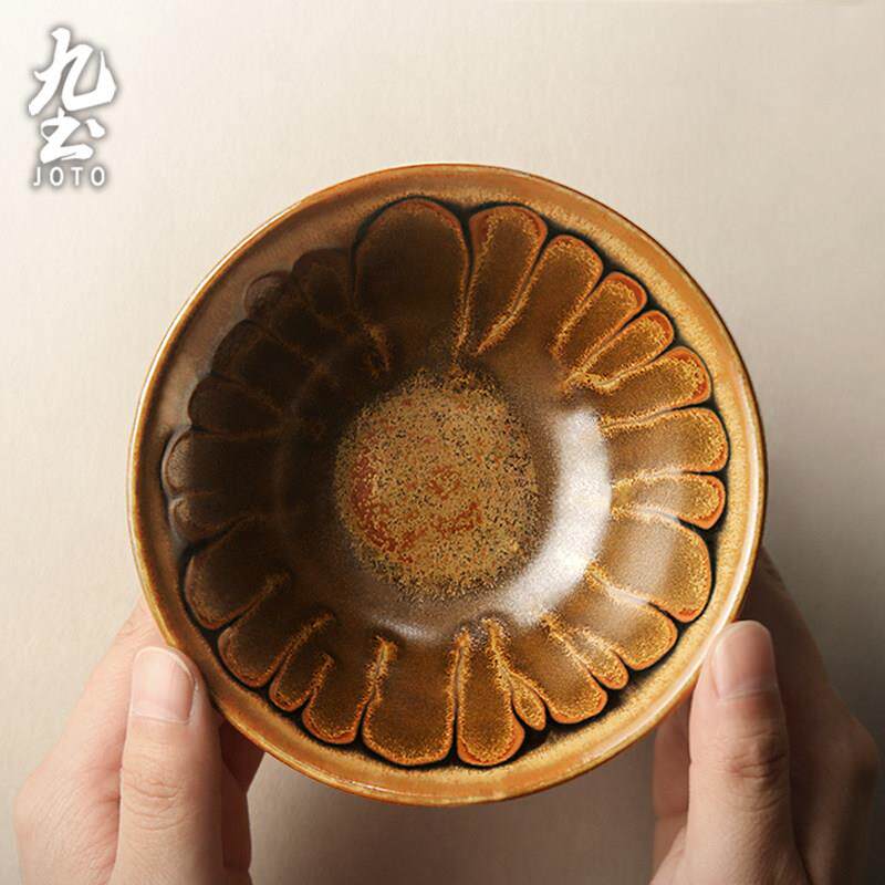 九土手工粗陶米饭碗家用覆古汤碗装泡面碗加厚陶瓷餐具单个食器甜