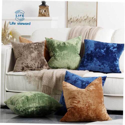 天鹅绒大方形靠枕纯色超大靠垫抱枕套腰垫套cushion cover pillow