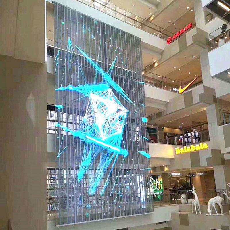 LED全彩透明显示屏室内透光屏商场玻璃橱窗广告屏户外防水格栅屏