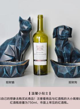 跨境招财狗电视柜酒柜装饰品摆件家居客厅创意钥匙收纳摆设