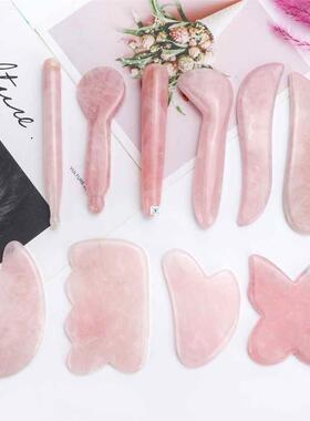 Natural Rose Quartz Jade Guasha Stone Board Massage Gua