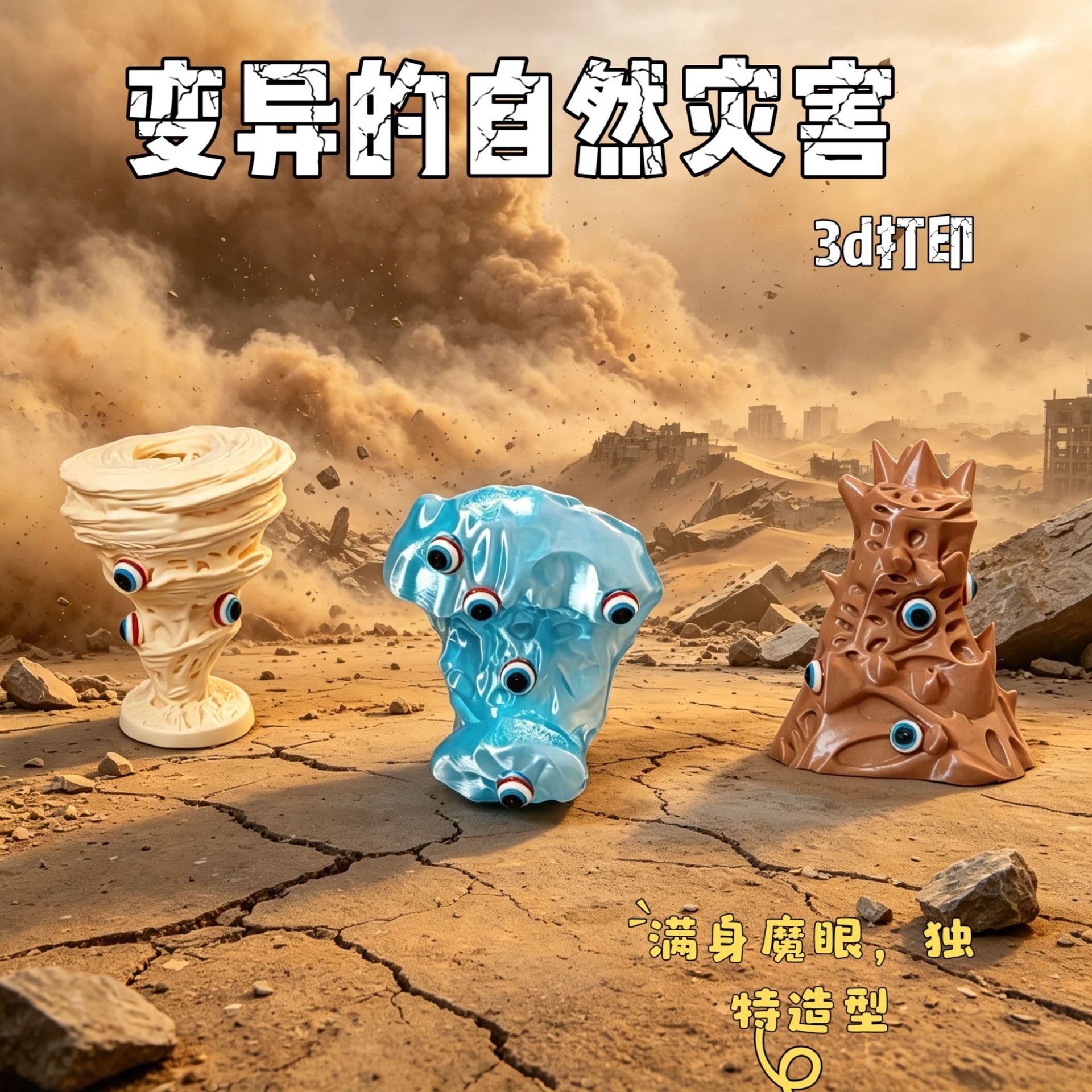 龙卷风打印变异灾难3D模型摆件