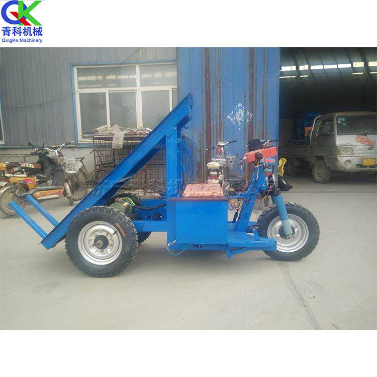 骑行式电动平板拉砖车手摇自卸式运输翻斗车三轮窑厂干坯车