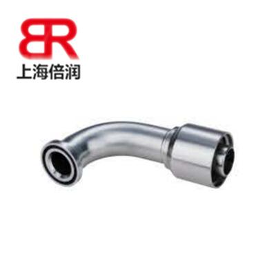 供应SAE法兰3000PSI 一体式扣压式软管接头90度弯头87391Y-08-08