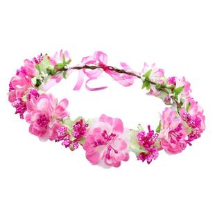 花环订婚韩式 新娘头饰婚纱仿真花朵发箍森女海边度假沙滩配饰头花