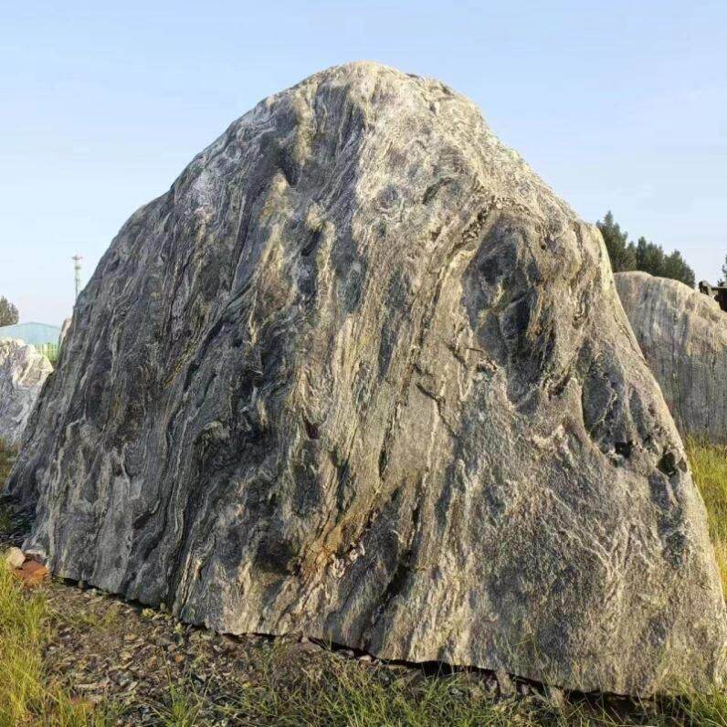 大型雪浪石自然石刻字园林景观户外庭院大石头风景地标村牌泰山石