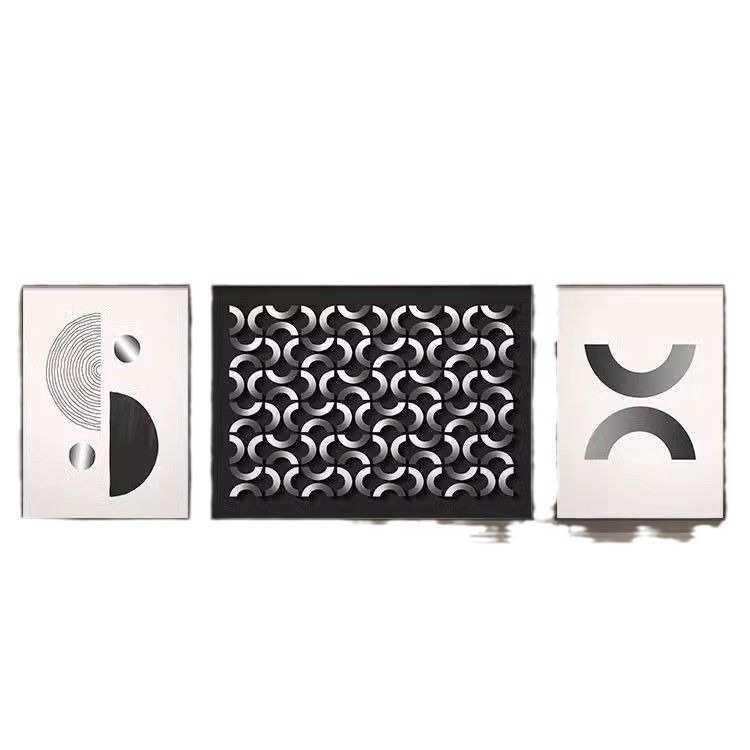 黑白客厅三联画大气沙发背景墙挂画现代简约风装饰画轻奢抽象壁画,家居饰品,现代装饰画,淘宝优惠券,粉丝福利购,淘宝优惠卷