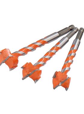 加长螺钻纹木器工开孔器套装NAR合金钻头六角风批开孔木柄门门锁