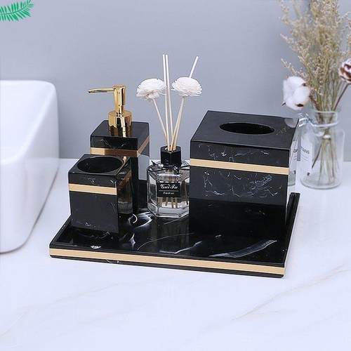 欧式卫生间用品套装五件套酒店洗漱用品套装洗手间漱口杯洗漱空瓶