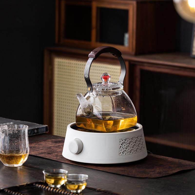 煮茶壶玻璃烧水泡茶专用电陶炉家用养生花茶提梁蒸茶器泡茶壶套装