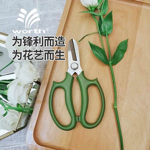 沃施worth园艺花艺剪刀家用插花修枝剪花店鲜花剪子花道剪工具
