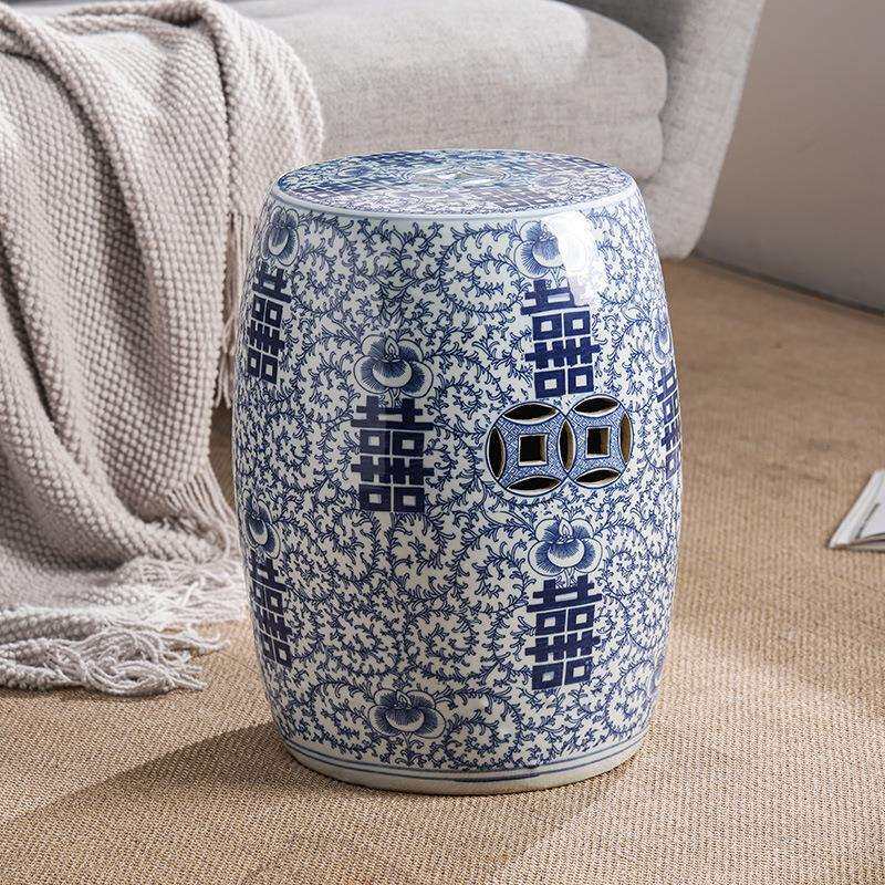 雨彤新品陶瓷鼓凳陶瓷凳家装瓷凳坐凳凉凳绣墩中式边几凳新中式