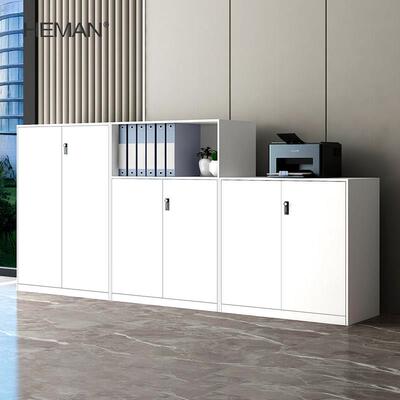 Hallmark白色办公文件柜收纳柜矮柜资料档案柜钢制密码锁柜子办公