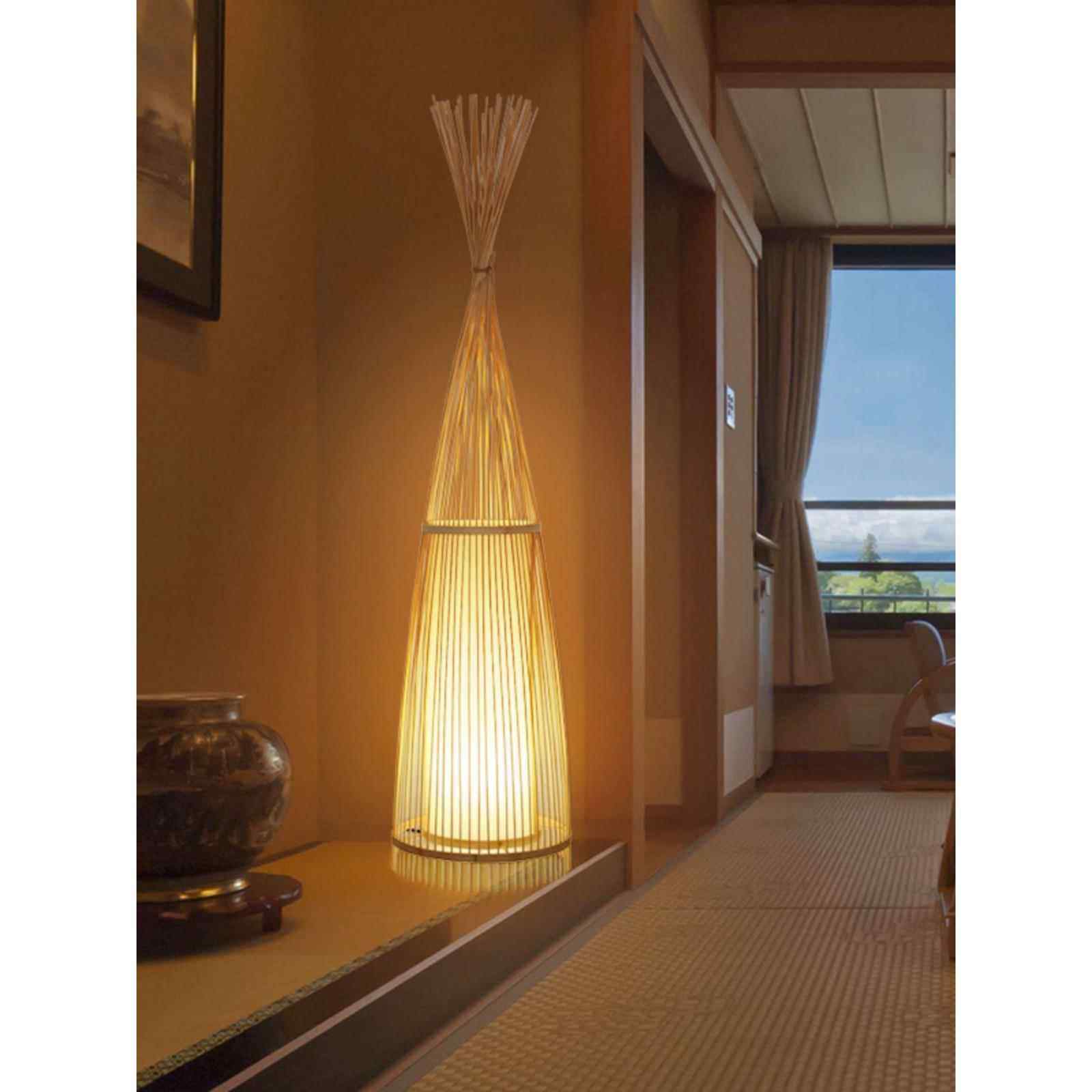 中式禅意落地灯侘寂风竹编台灯民宿酒店床头灯客厅茶室日式氛围灯