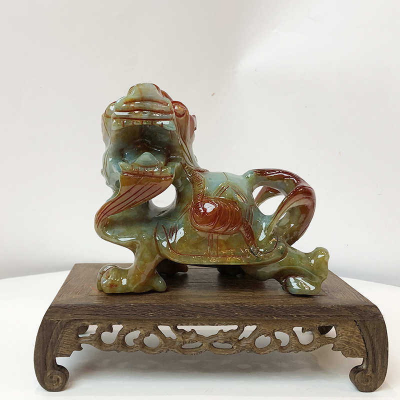 摆件玉龙吉祥玉器财办公位岫龟本命年 钰 程家居长寿15cm 转头龟