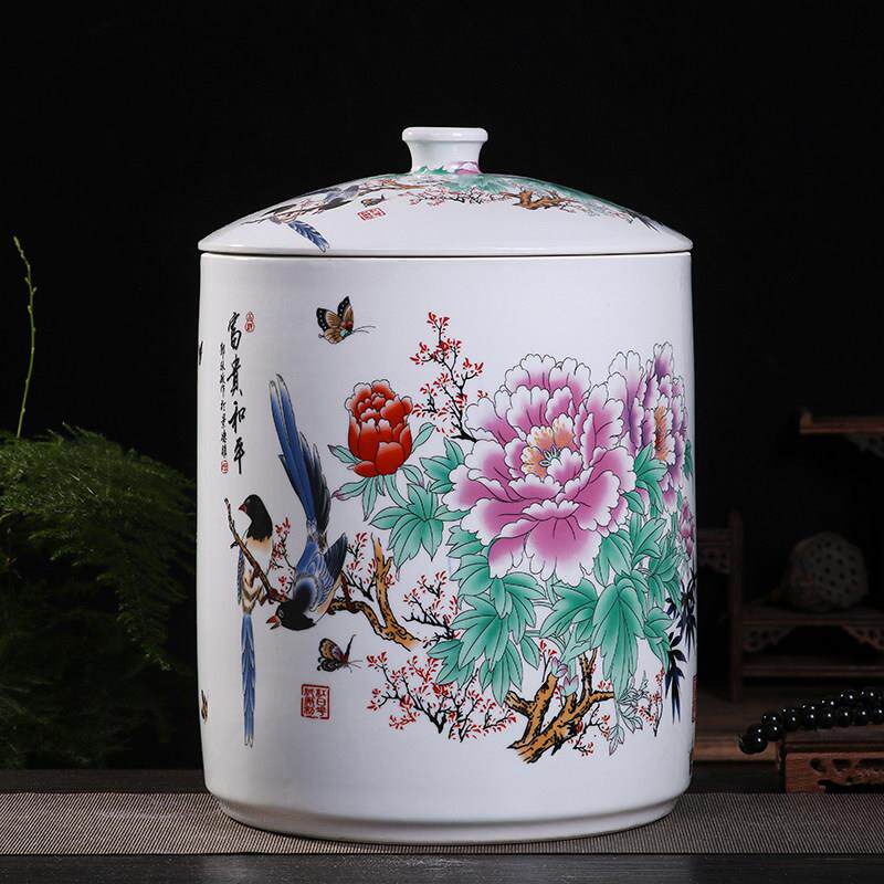 景德镇陶瓷米缸米桶储米箱10kg20斤装带盖子家用密封桶防虫防潮mi
