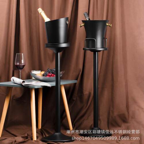 不锈钢香槟桶金色锤点冰桶架酒吧ktv展示饰品斜口小蛮腰香槟桶