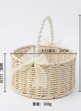 编织插花花篮花篮鲜花草编花瓶