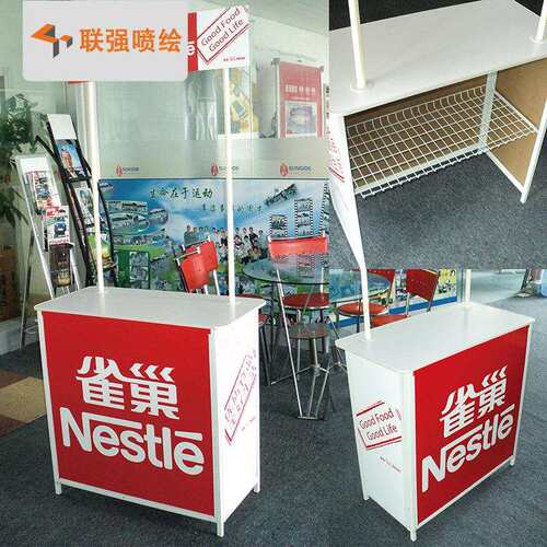 厂家铁20方管促销台广告招生桌商场超市折叠试吃展台展示架