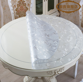 加厚pvc圆形软质玻璃桌垫透明防水餐桌布，台布水晶板茶几桌垫定制