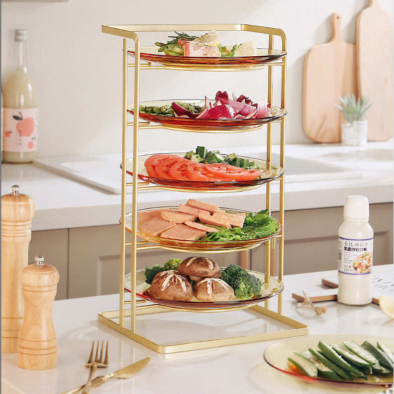 厨房多层备菜盘家用多功能火锅菜盘菜品摆盘配菜盘子置物架子