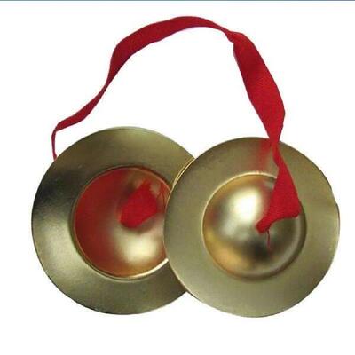 MagiDeal Kids Children Copper Hand Finger Cymbals Gong with