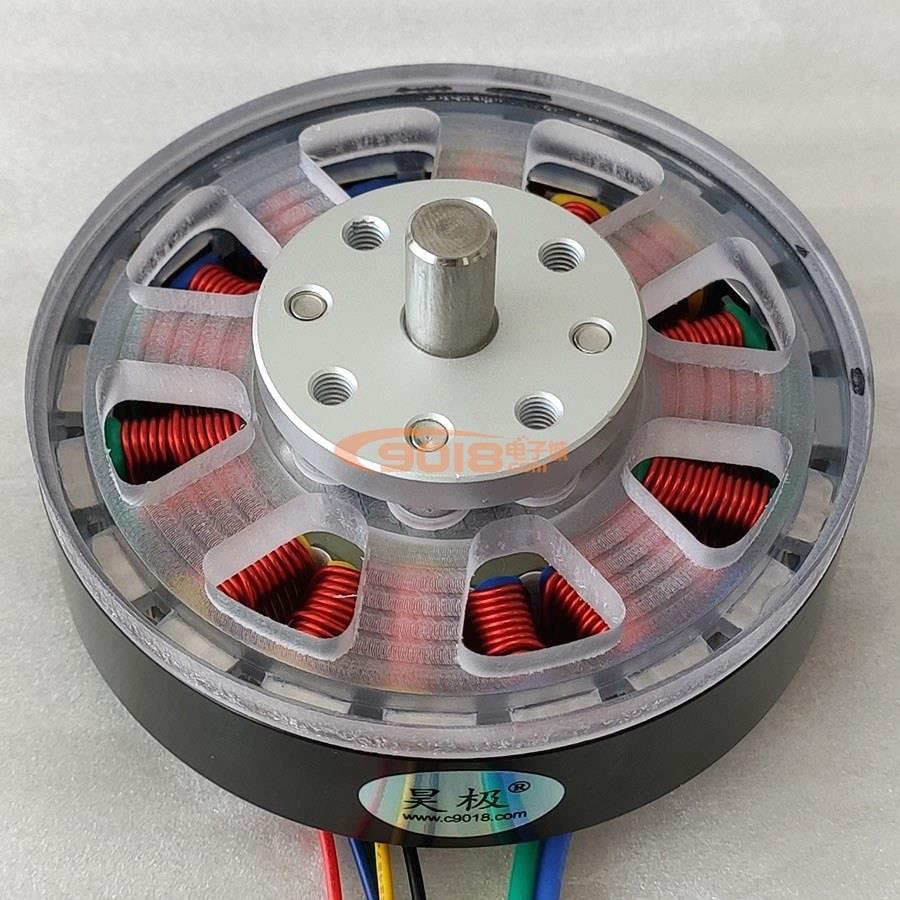 昊极100W盘式永磁三相无刷直流电机/马达18N20P DC24V有感带霍尔