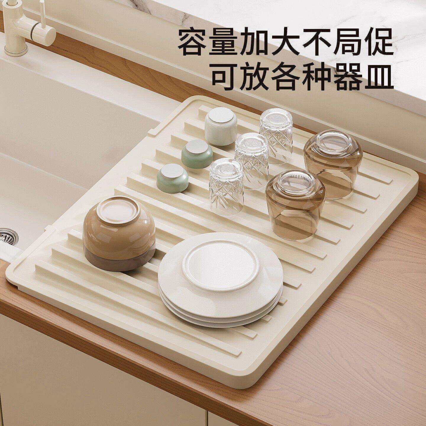 硅沥水板垫厨房斜坡胶水沥槽水台面防烫隔热垫耐高温防滑/菜置物