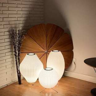 日式野口勇蚕丝台灯简约客厅卧室网红民宿ins床头温馨装饰小夜灯