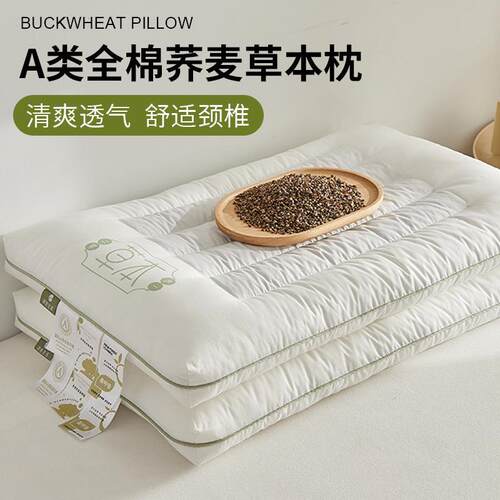 A类全棉荞麦壳枕头枕芯护颈椎助睡家用一对装学生宿舍儿童整头男