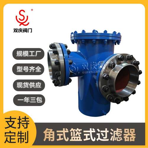 DN250-25C角式篮式过滤器带配对法兰及紧固件垫片角通角式过滤器