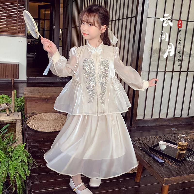 女童汉服公主裙春装2025新款儿童新中式超仙套裙小女孩亮片洋装