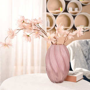 轻奢花瓶扭曲螺旋玻璃花瓶客厅家居装 饰品水培好看插花餐桌摆件