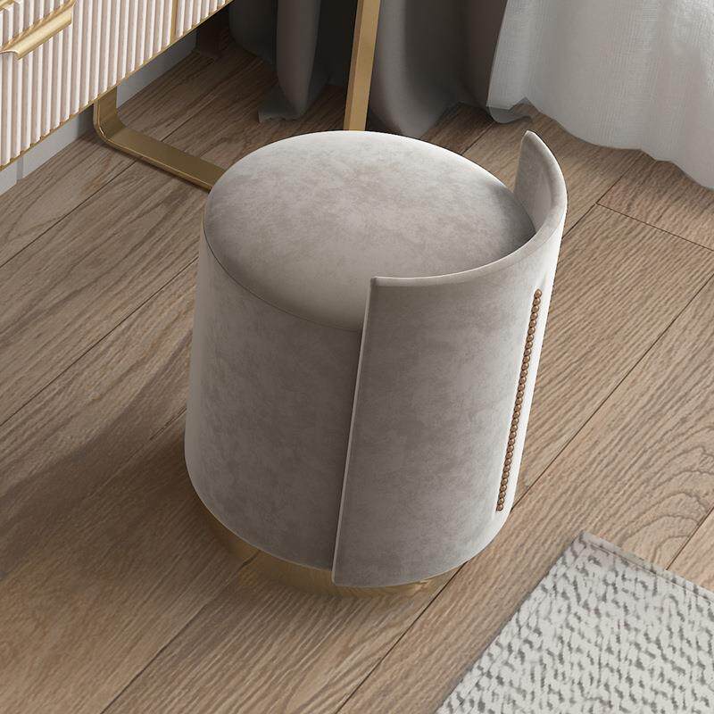 轻奢化妆椅子卧室网红靠背女生计师款简约美甲可旋转梳妆台圆凳子