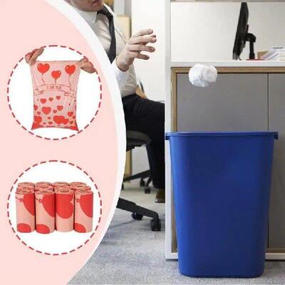 Dog Waste Bags 8-Roll Love Theme Degradable Garbage Bags