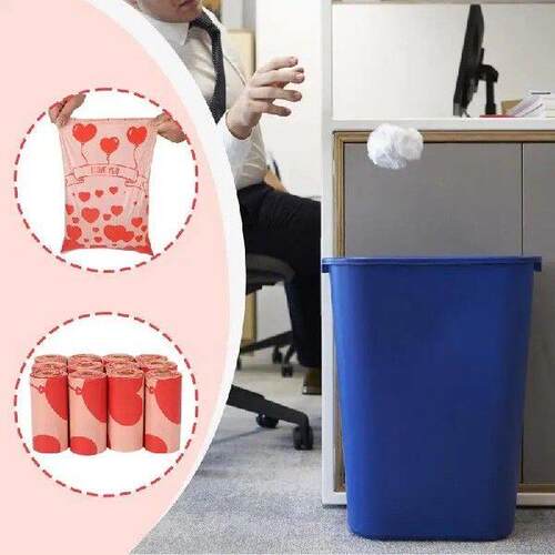 Dog Waste Bags 8-Roll Love Theme Degradable Garbage Bags