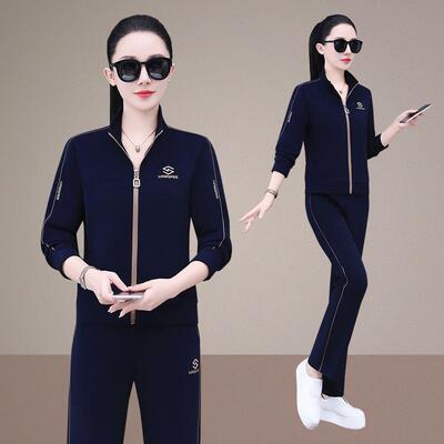 件休闲动服套装女两套春新款运时61-993尚洋气减龄秋妈妈装秋装外