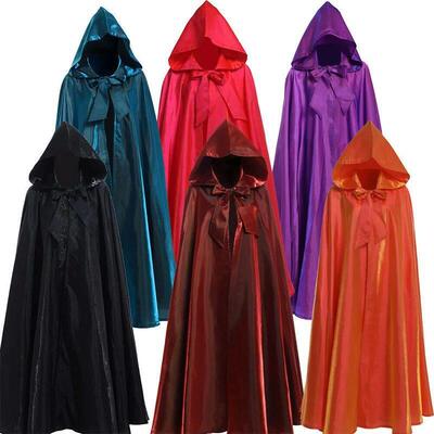 Halloween Witch Wizard Cosplay Costume Hood Cloak Adult