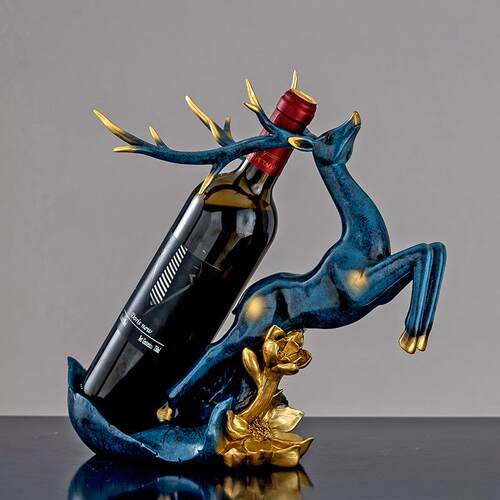 美式麋鹿酒架酒柜装饰品摆件欧式客厅玄关餐厅红酒置物架摆设