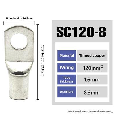 20铜Sc120-8/10/12/14/16窥视接线头铜连接器铜线耳端子座