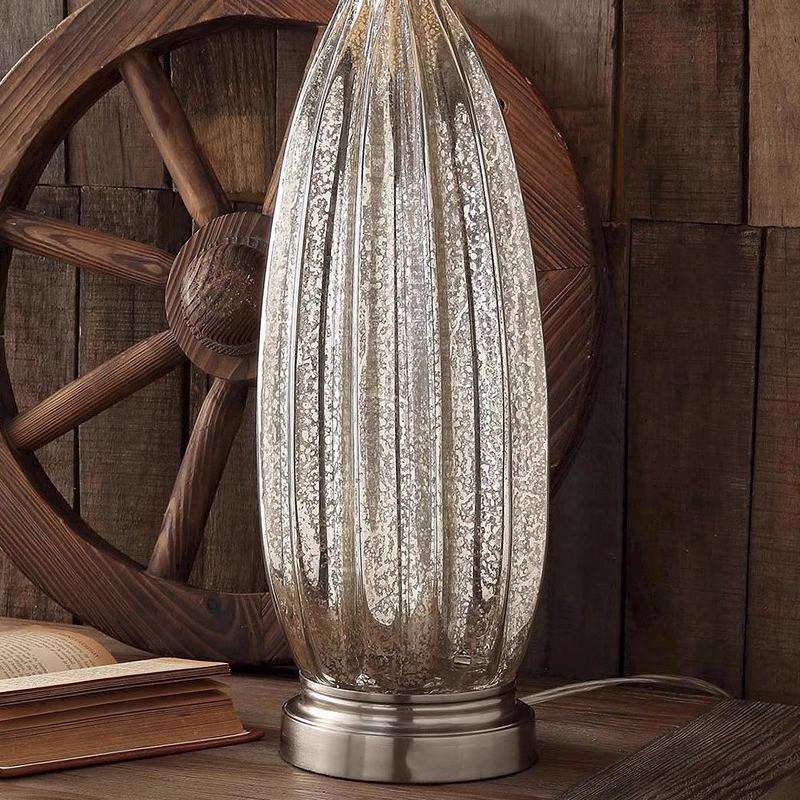 瑞士美式卧室床头酒店台灯简约现代复古客厅北欧玻璃大气床头灯