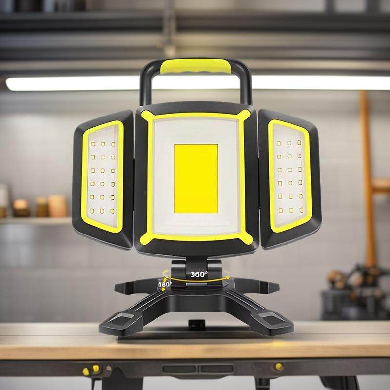 可充电LED工作灯5种照明模式磁性底座户外应急照明泛光灯