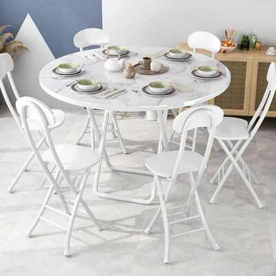 一体小圆桌可折叠小型桌椅出租屋桌子折叠卧室房间ins风桌子安