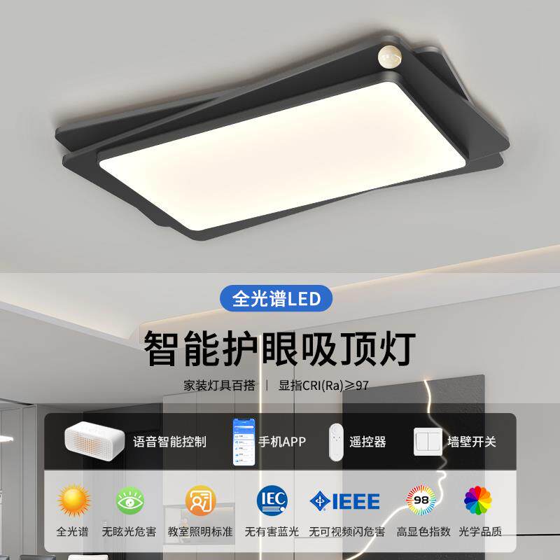 意式极简客厅吸顶灯2025新款感主灯轻奢大气全屋套餐灯具组合