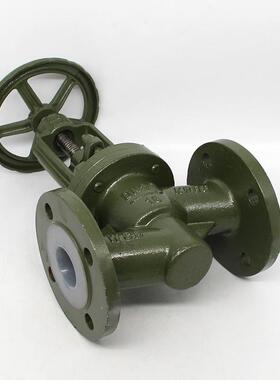 J4461-1C截止阀化工耐F酸碱耐腐6手动内衬四氟铸191钢法兰截止阀